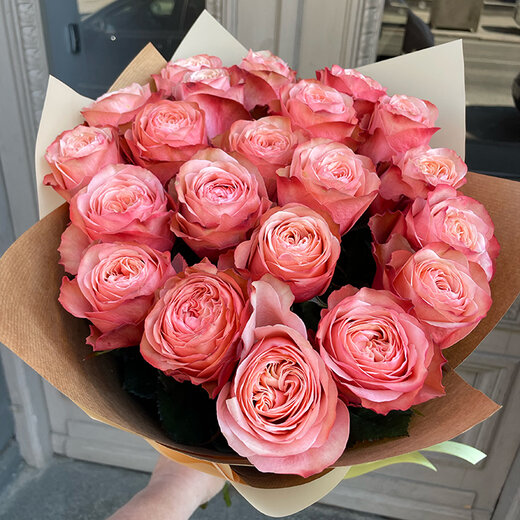 Persiku krāsas rožu pu&scaron;ķis